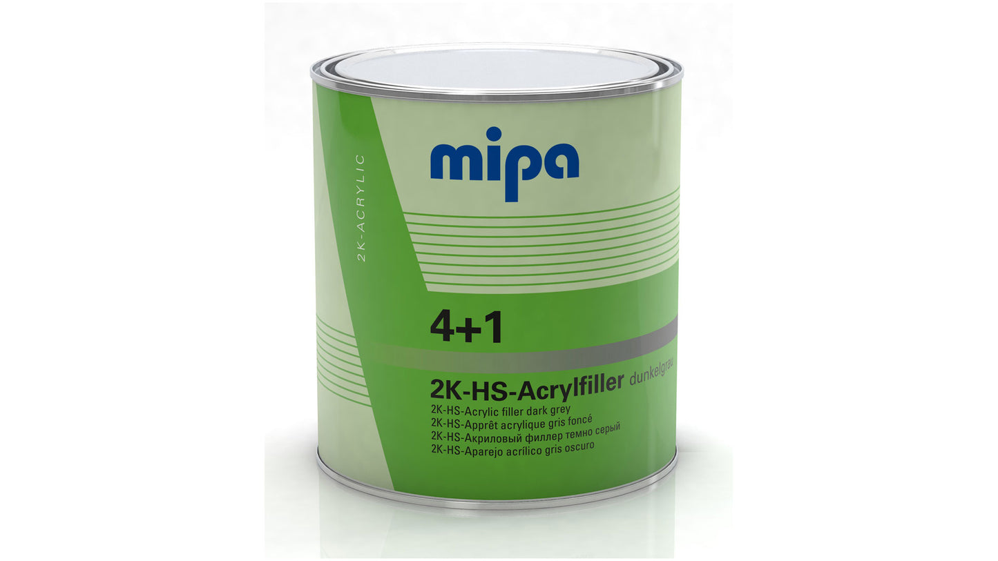 Mipa 4+1 Acrylfiller HS in Hellgrau, Dunkelgrau, Schwarz oder Weiß in verschiedenen Größen