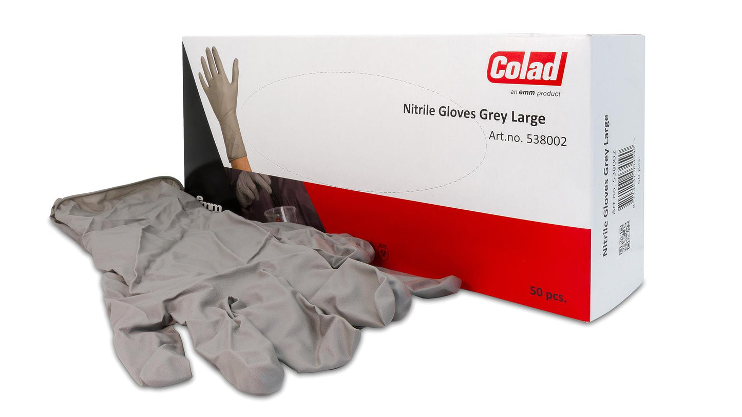 EMM Colad Einweg Nitrilhandschuhe Grau in M, L, XL oder XXL (50 Stück)