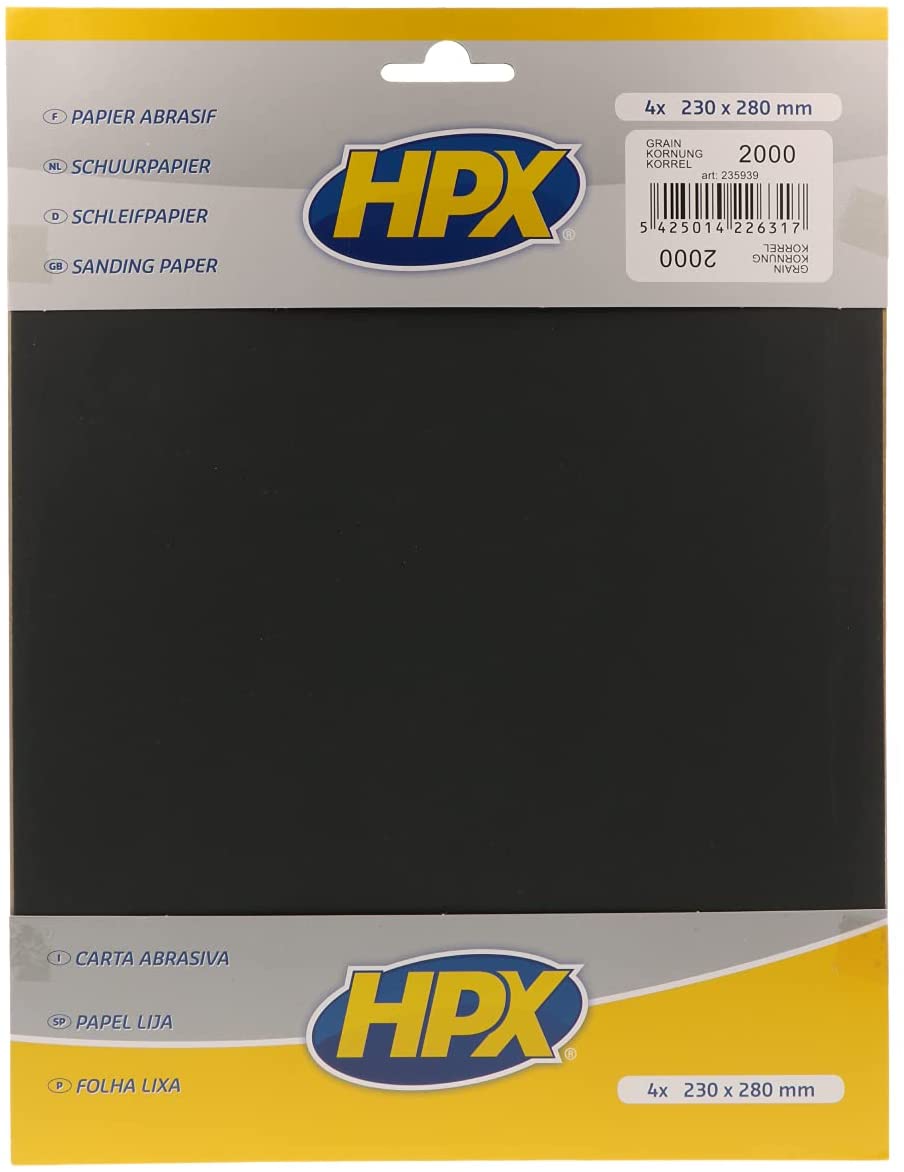 DupliColor HPX-Schleifpapier von Körnung 80 bis 2000 (4 Stk)