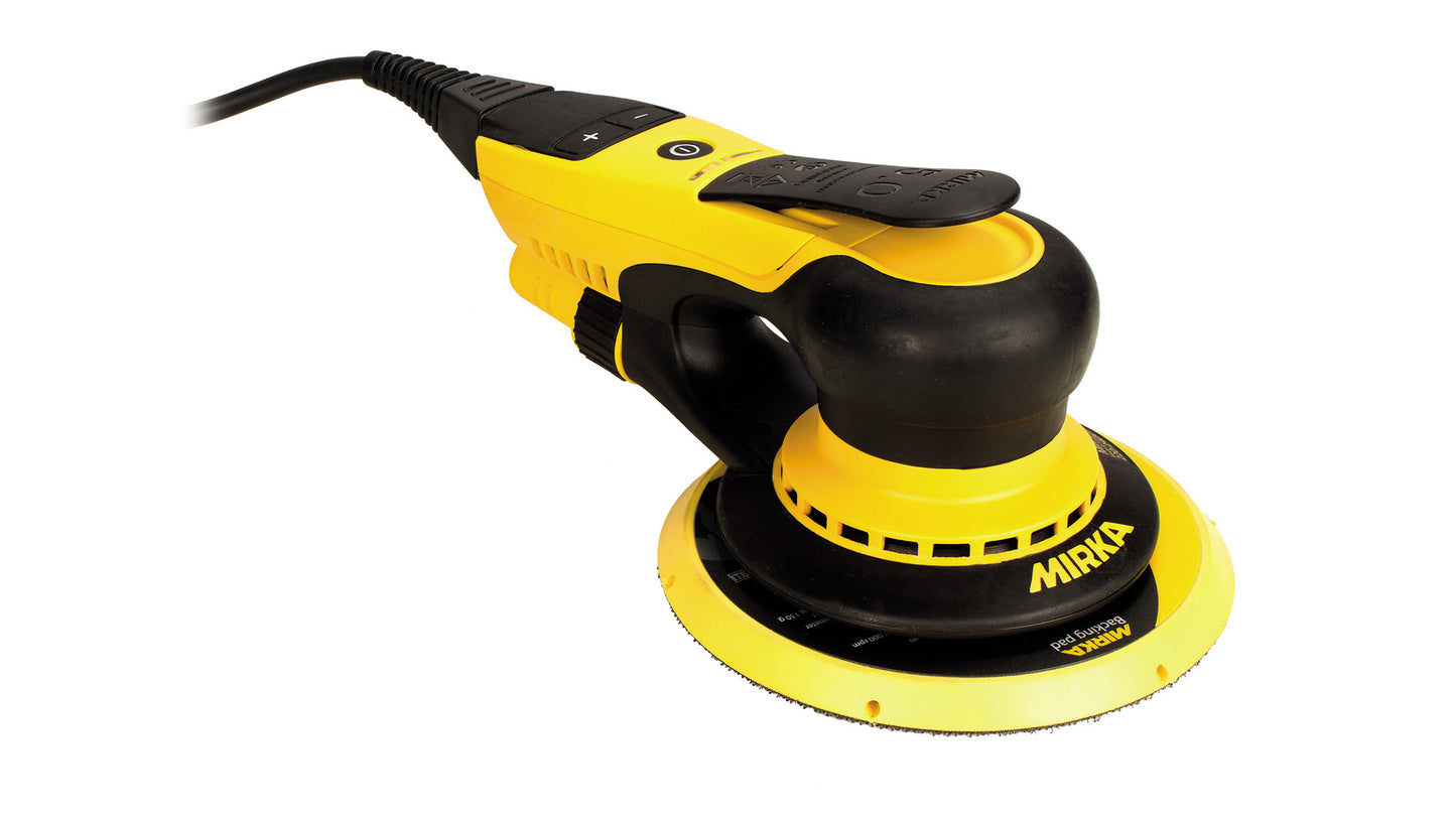 Mirka Zentralabsaugung Elektro-Exzenter Ø 150 mm 5,0 mm Hub, 5/16“ Gewinde, inkl. PU-Teller medium und Schutzauflage 48-Loch (1Stk)