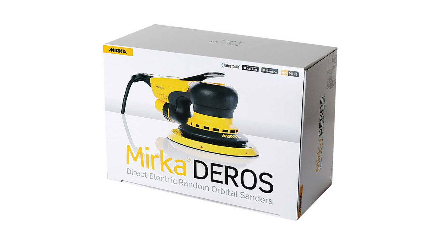 Mirka Zentralabsaugung Elektro-Exzenter Ø 150 mm 2,5 mm Hub, 5/16“ Gewinde, inkl. PU-Teller medium und Schutzauflage 48-Loch (1Stk)
