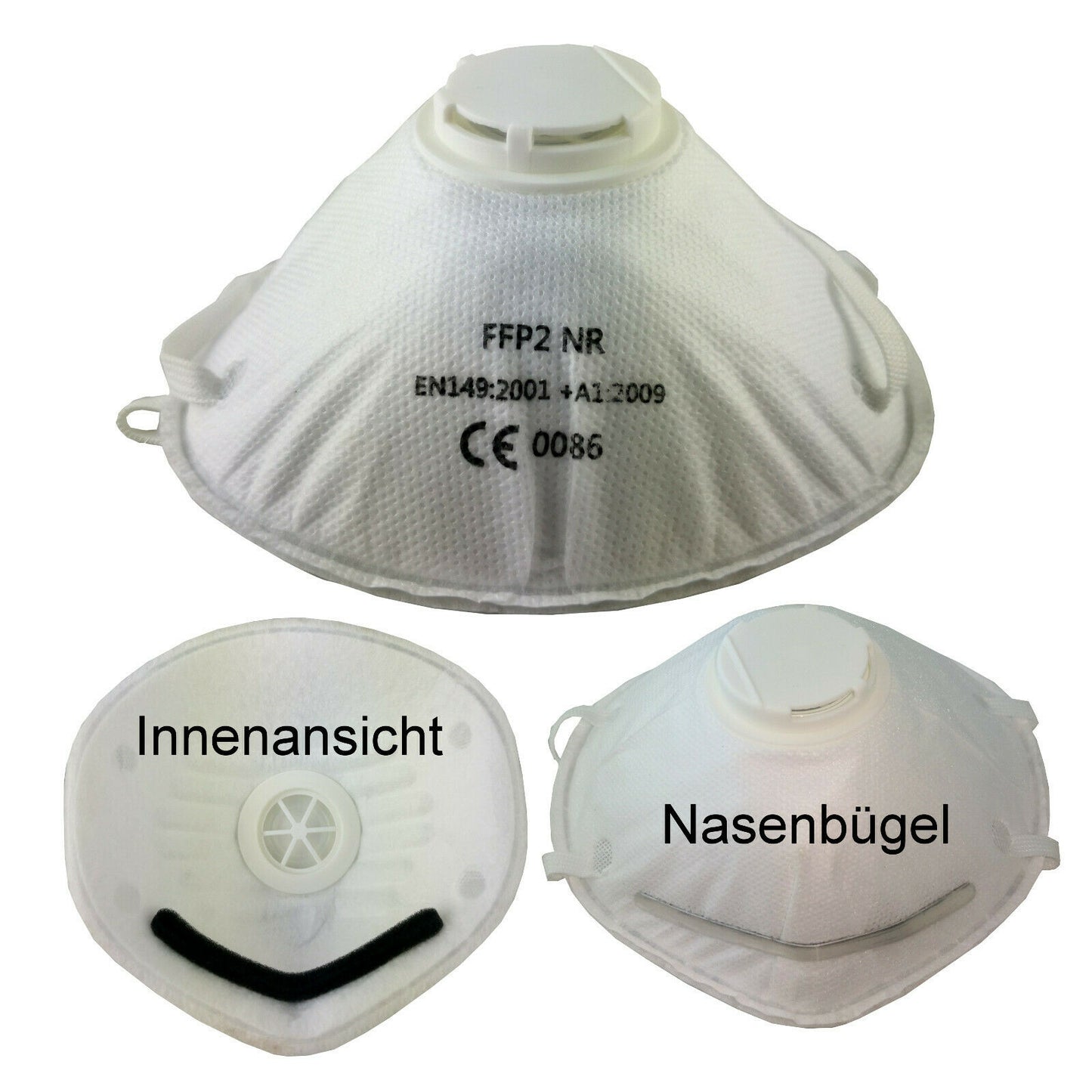 Atemschutzmaske FFP2 Mundschutz Atemmaske Schutzmaske mit Ventil (1 Stk)