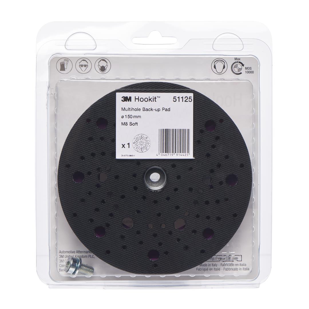 3M 51125 Hookit Stützteller Multihole Soft Ø150 mm M8 (1Stk)