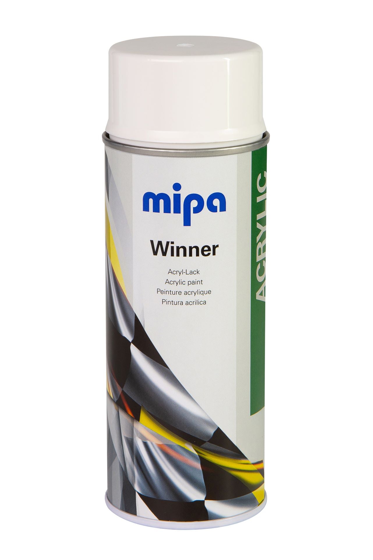 Mipa Winner Spray Acryl-Lack in Schwarz und Weiß, Glänzend Seidenglänzend und Matt (400ml)
