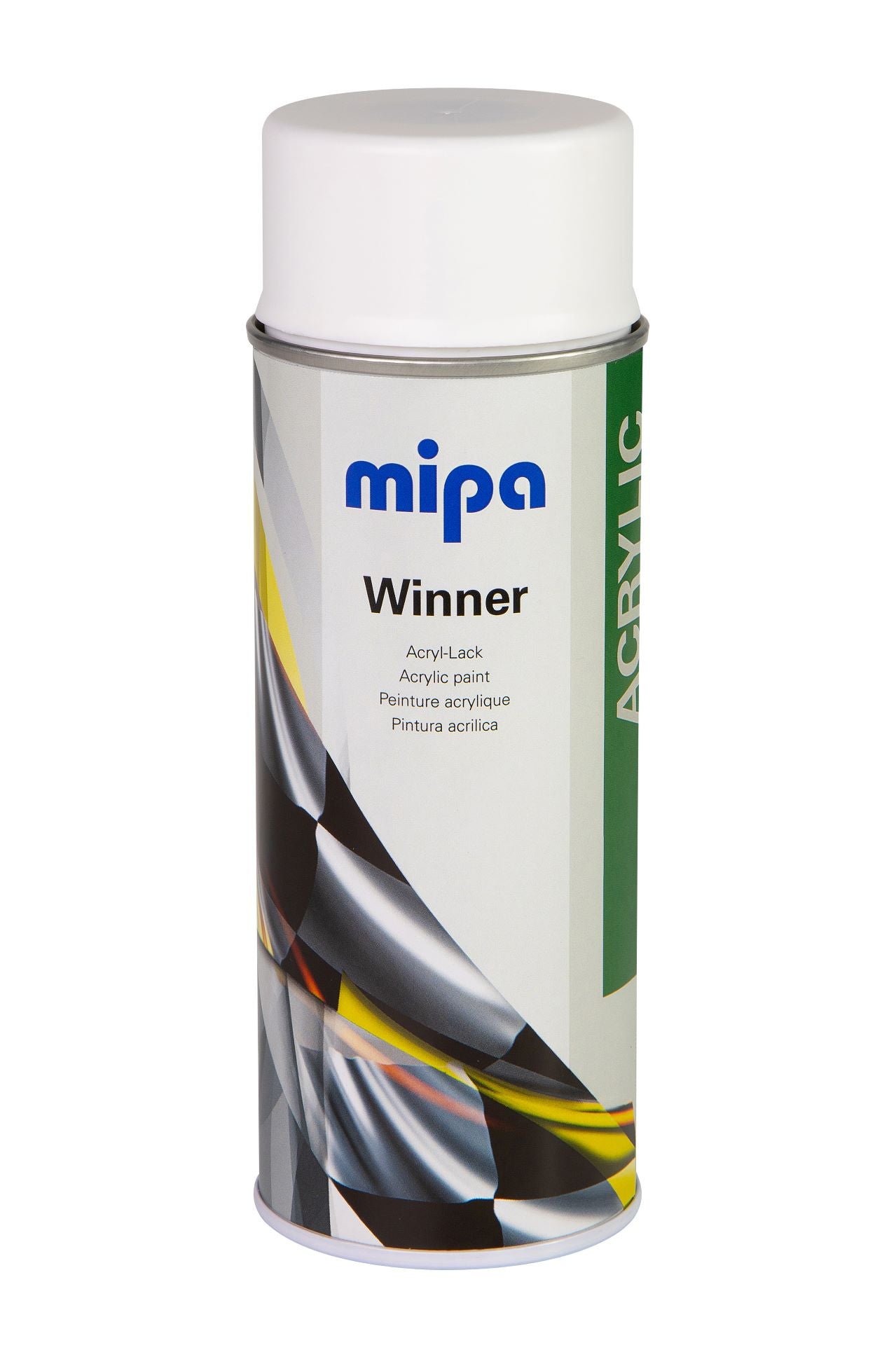 Mipa Winner Spray Acryl-Lack in Schwarz und Weiß, Glänzend Seidenglänzend und Matt (400ml)