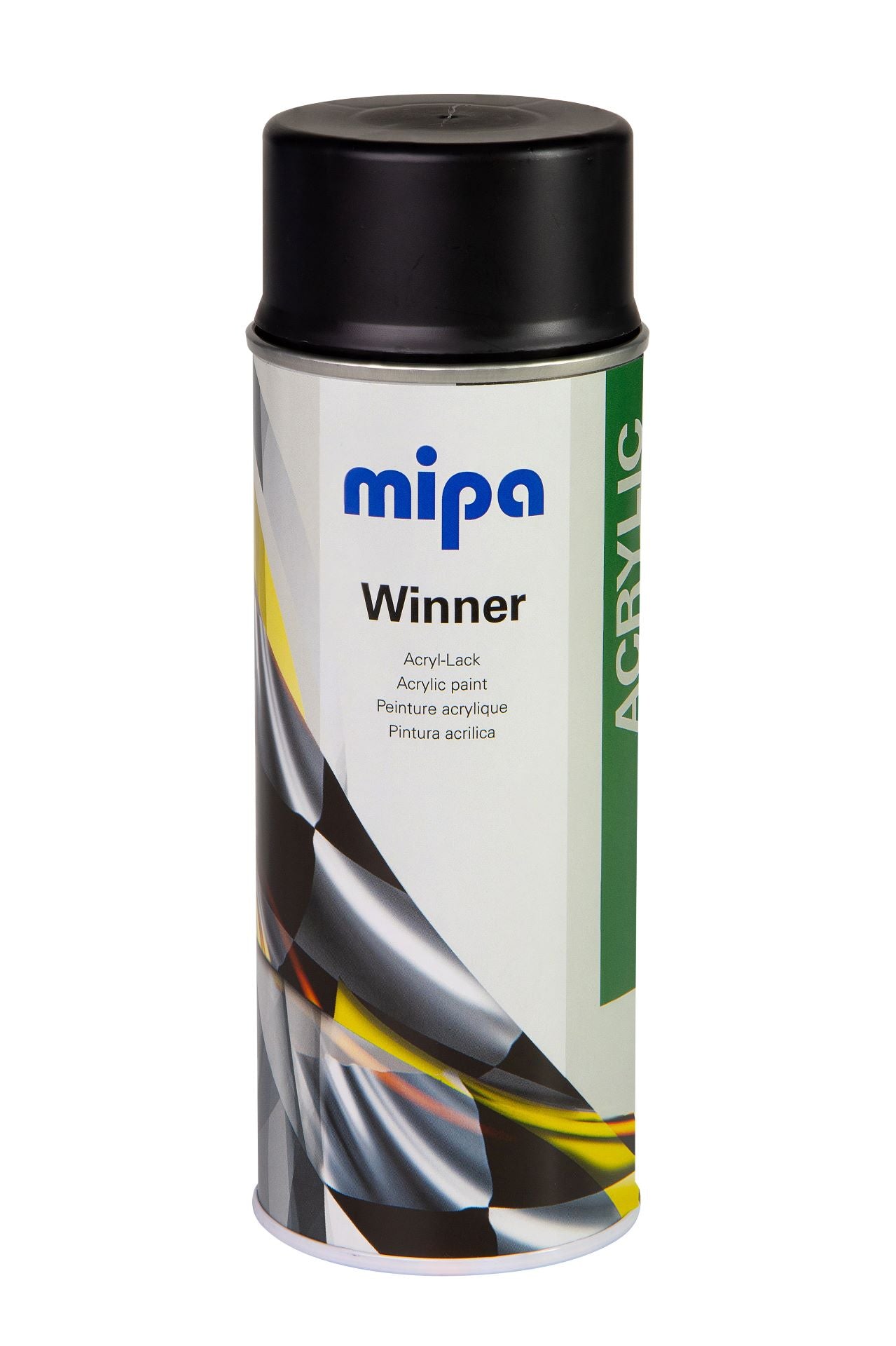Mipa Winner Spray Acryl-Lack in Schwarz und Weiß, Glänzend Seidenglänzend und Matt (400ml)