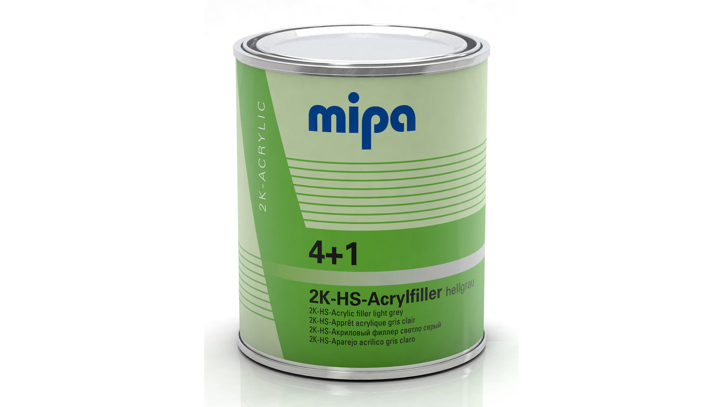 Mipa 4+1 Acrylfiller HS in Hellgrau, Dunkelgrau, Schwarz oder Weiß in verschiedenen Größen