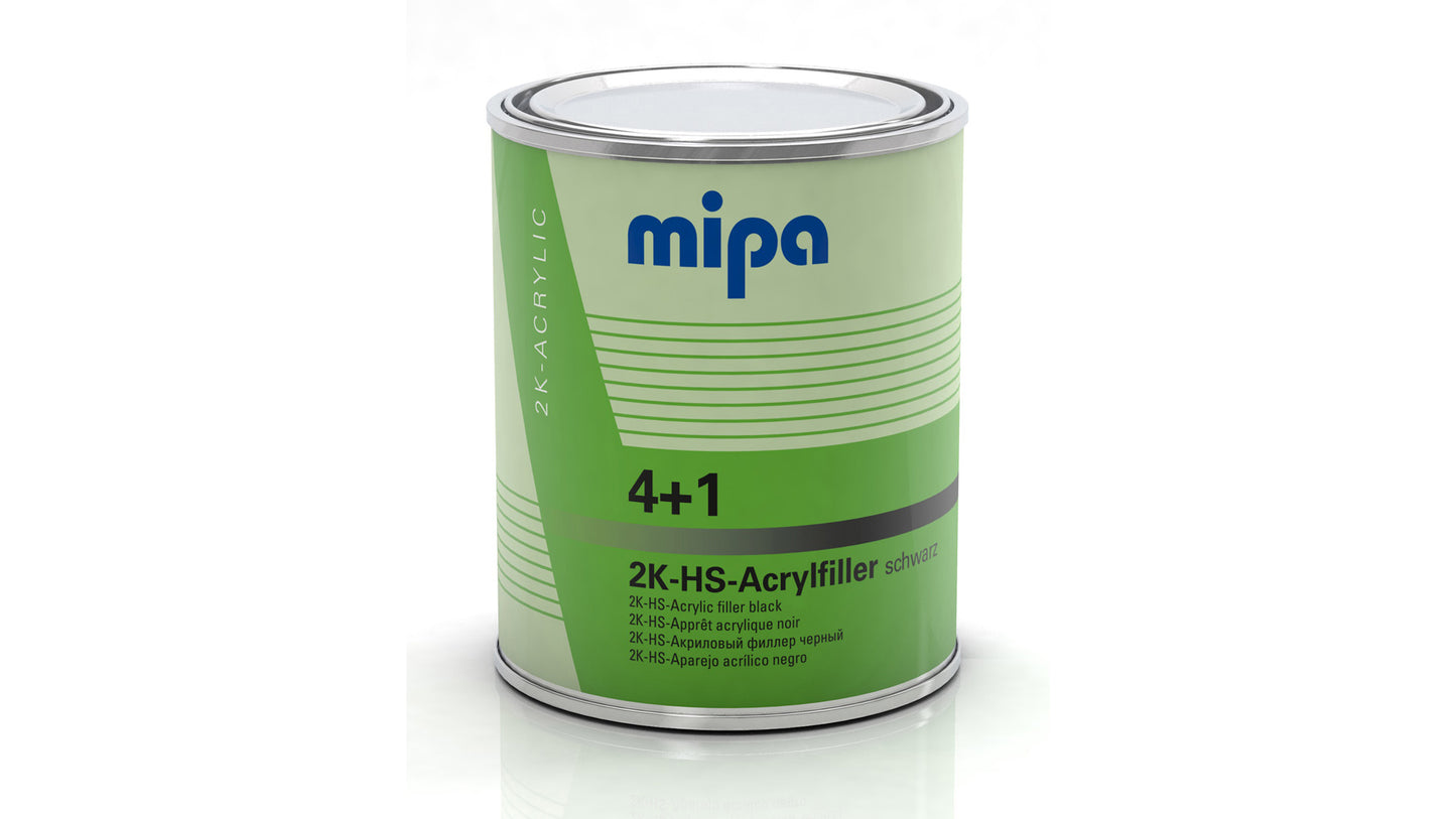 Mipa 4+1 Acrylfiller HS in Hellgrau, Dunkelgrau, Schwarz oder Weiß in verschiedenen Größen
