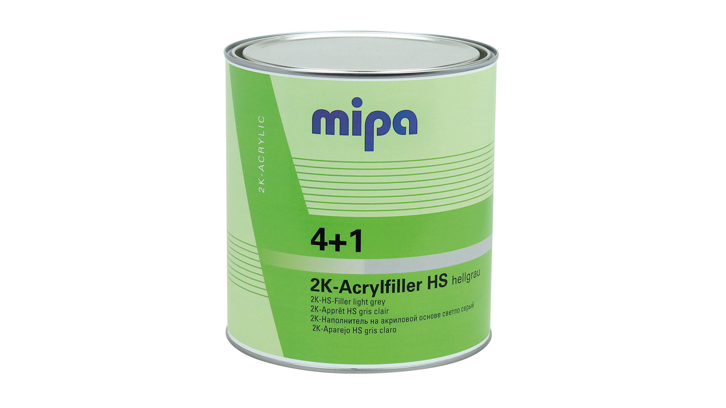 Mipa 4+1 Acrylfiller HS in Hellgrau, Dunkelgrau, Schwarz oder Weiß in verschiedenen Größen