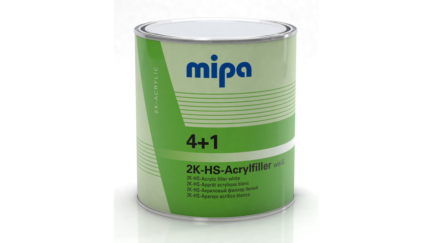Mipa 4+1 Acrylfiller HS in Hellgrau, Dunkelgrau, Schwarz oder Weiß in verschiedenen Größen