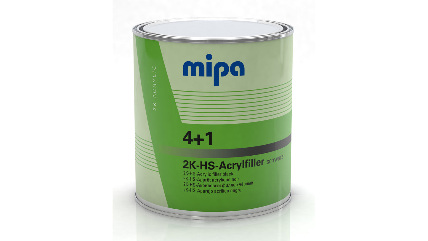 Mipa 4+1 Acrylfiller HS in Hellgrau, Dunkelgrau, Schwarz oder Weiß in verschiedenen Größen