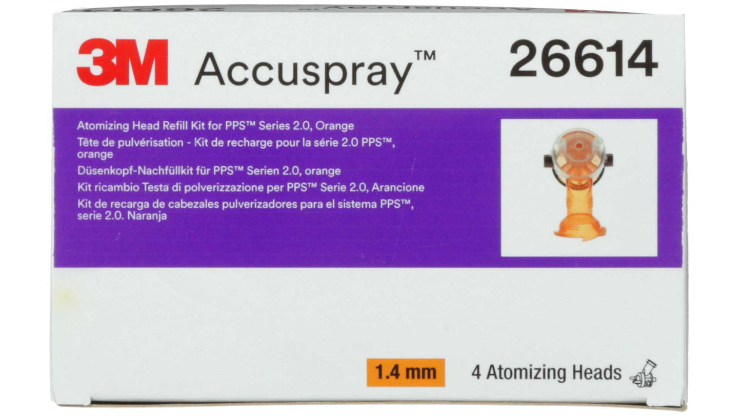 3M Accuspray Zerstäuberköpfe 1,4mm Orange & 2,0mm Rot (4 Stk, PPS 2.0)
