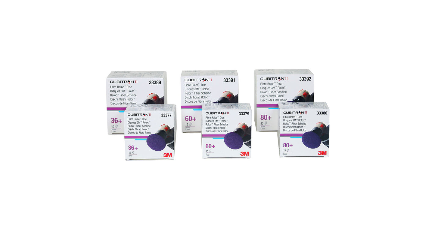 3M Cubitron II Roloc Schleifscheiben Ø50/75/115mm 36+, 60+, 80+ (15 Stk)