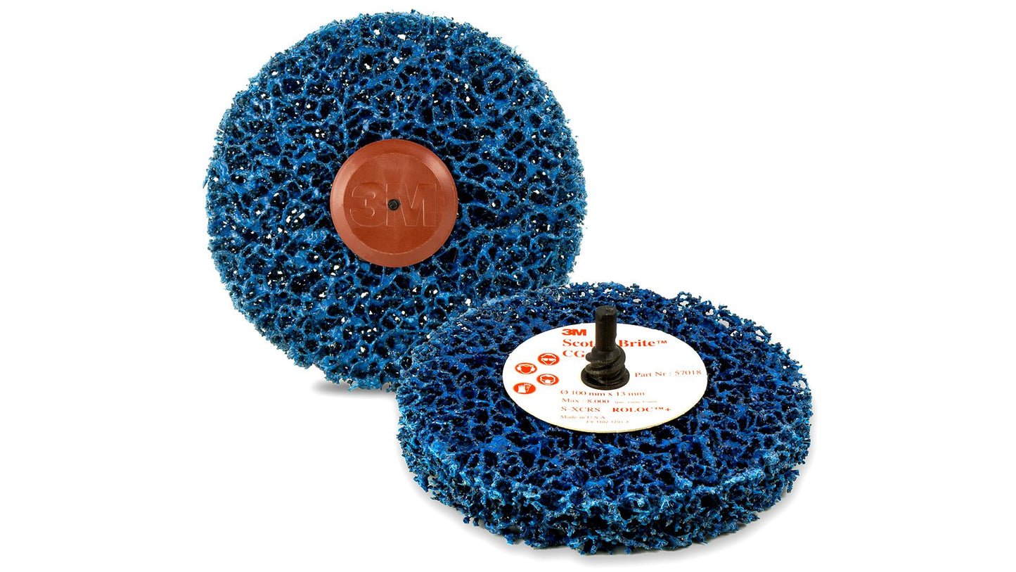 3M Scotch-Brite Grobreinigungsscheibe GP blau soft 100mm oder 150mm mit Roloc
