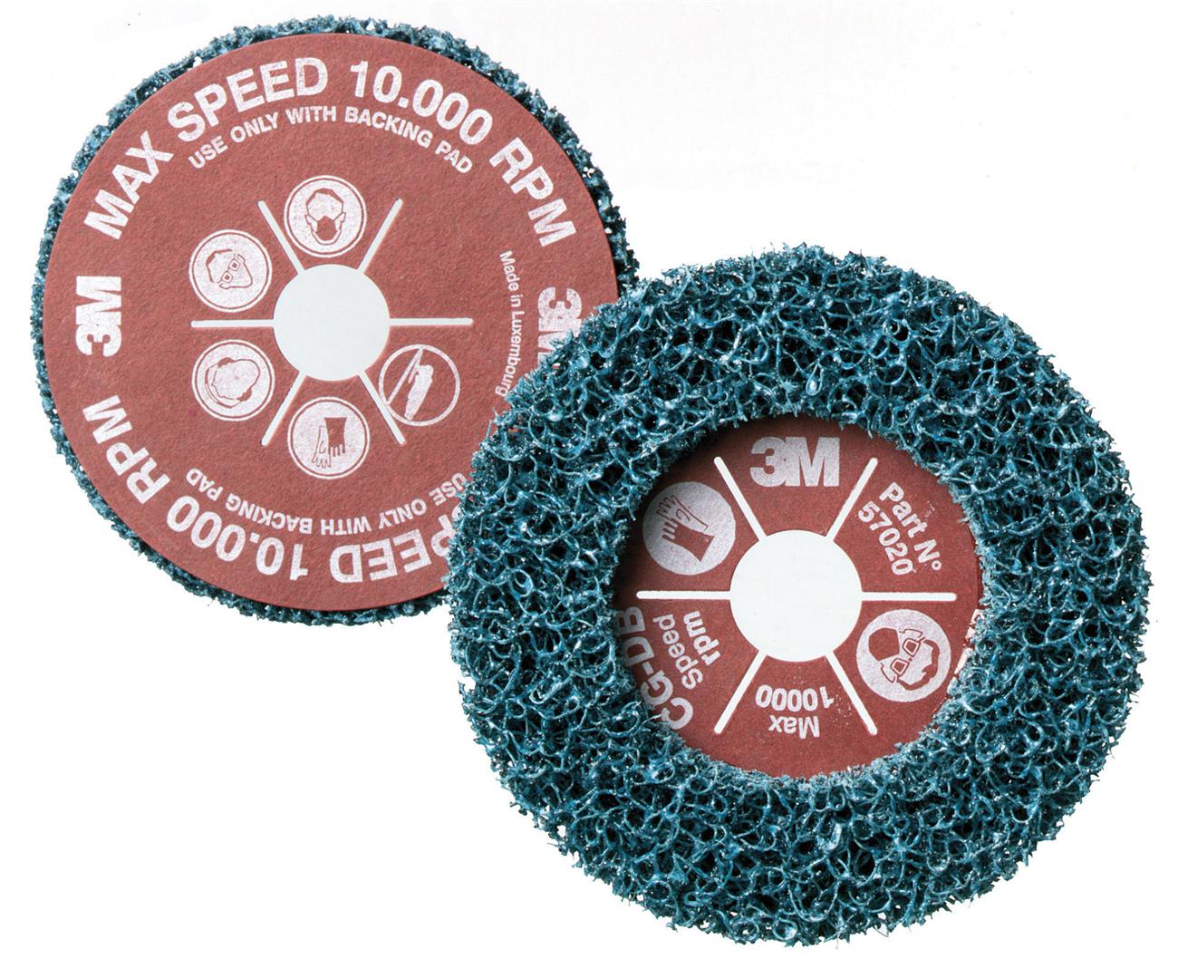 3M - Scotch-Brite Grobreinigungsscheibe E57021 GP blau, soft 178mm, mit Schaft (1 Stück)
