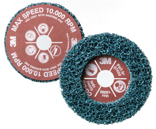 3M - Scotch-Brite Grobreinigungsscheibe E57021 GP blau, soft 178mm, mit Schaft (1 Stück)