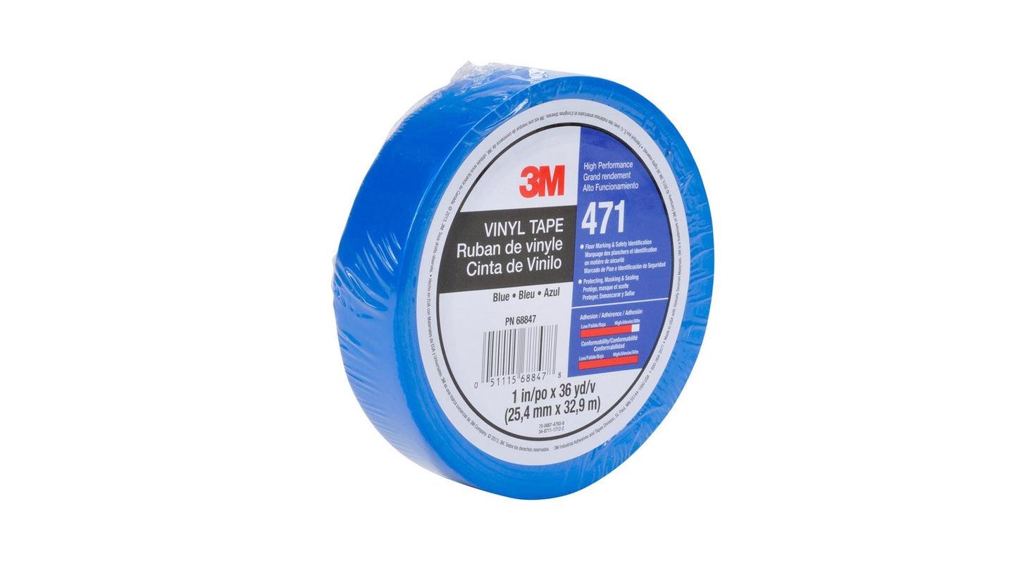 3M 85611 Konturenband 471 Blau 471B9IW 9mm x 33m Weich-PVC-Klebeband (1 Rolle)