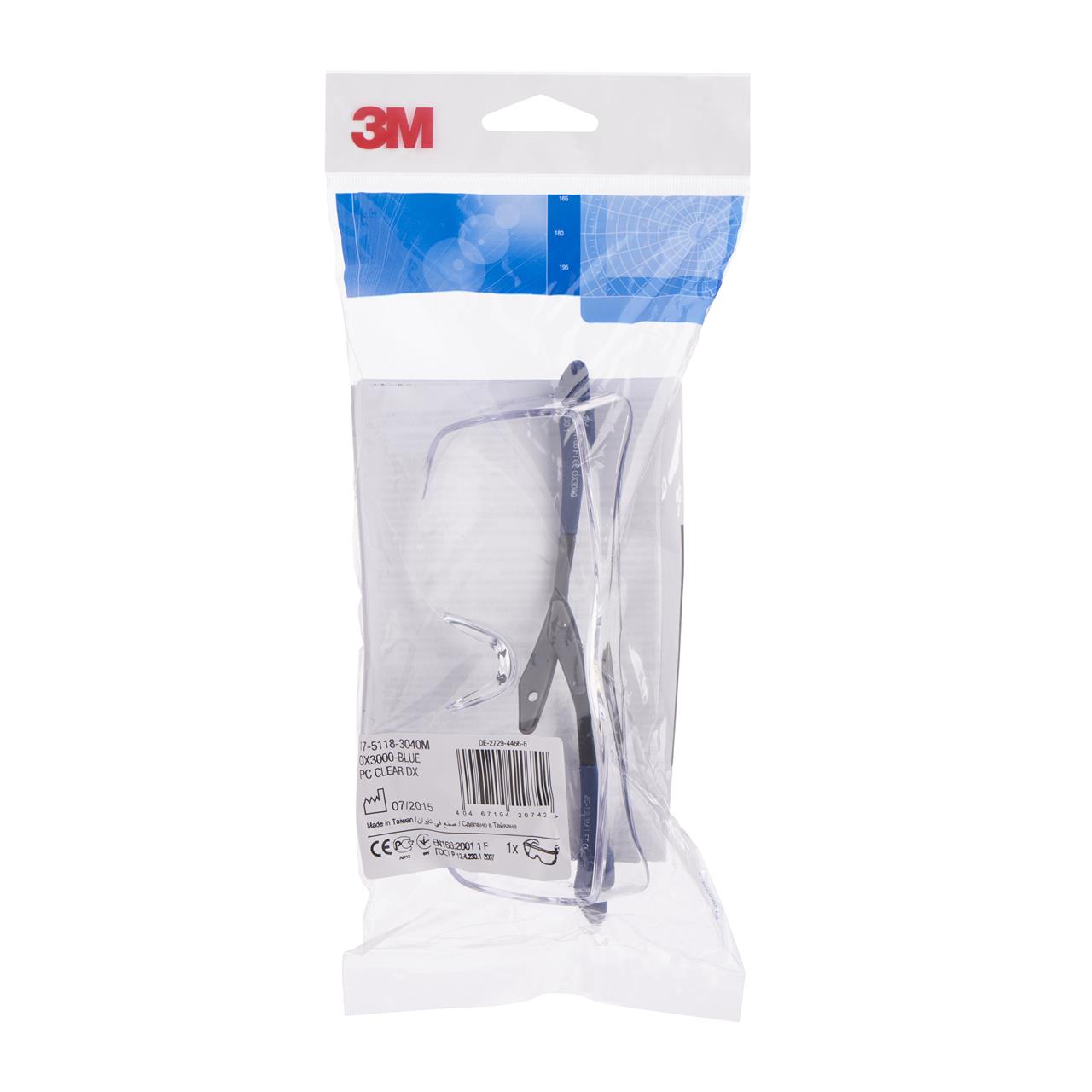 3M OX3000B OX Überbrille, Antikratz-/Antibeschlag-Beschichtung, klare Scheibe, OX3000B (1 Stück)