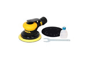Mirka Zentralabsaugung Druckluft-Exzenter Ø 125 mm 5,0 mm Hub, 5/16“ Gewinde, inkl. 44-Loch-PU-Teller medium, Schutzauflage, Nippel + Adapter-Set Grip 44-Loch (1Stk)
