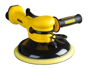 Mirka Zentralabsaugung Druckluft-Zweihandexzenter Ø 200 mm 5,0 mm Hub, Teller-Befestigung mit 8 Schrauben (ohne Gewinde), inkl. 89-Loch-PU-Teller medium, Schutzauflage, Nippel + Adapter-Set Grip 89-Loch (1Stk)