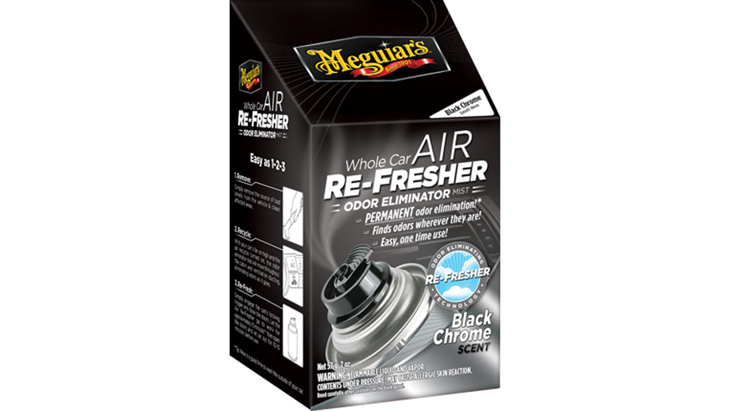 Meguiar's G181302 Air Re-Fresher Odor Eliminator Black Chrome Scent Innenraumerfrischer (59ml)