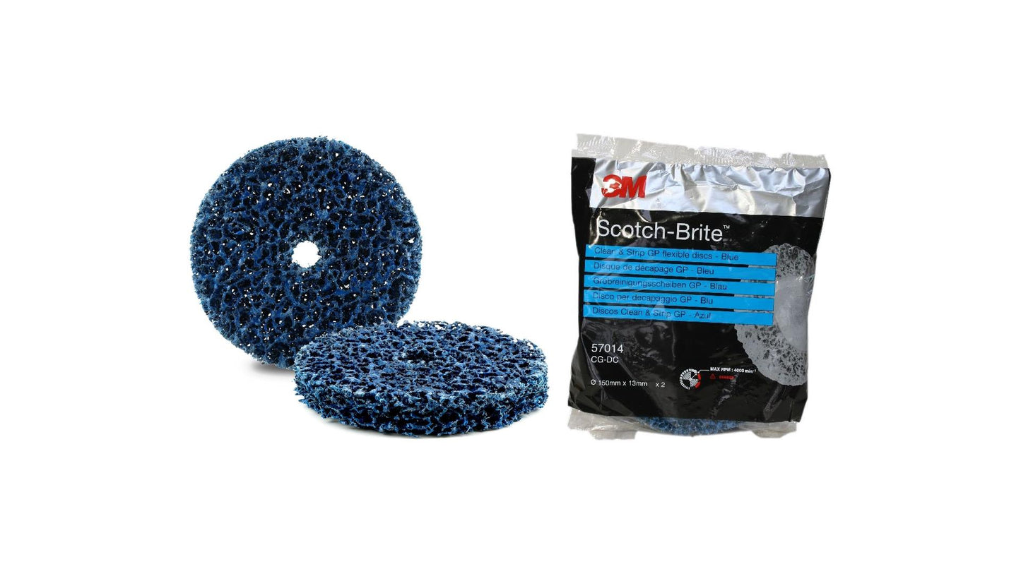 3M Scotch-Brite Grobreinigungsscheiben blau soft 100mm oder 150mm 2er Pack
