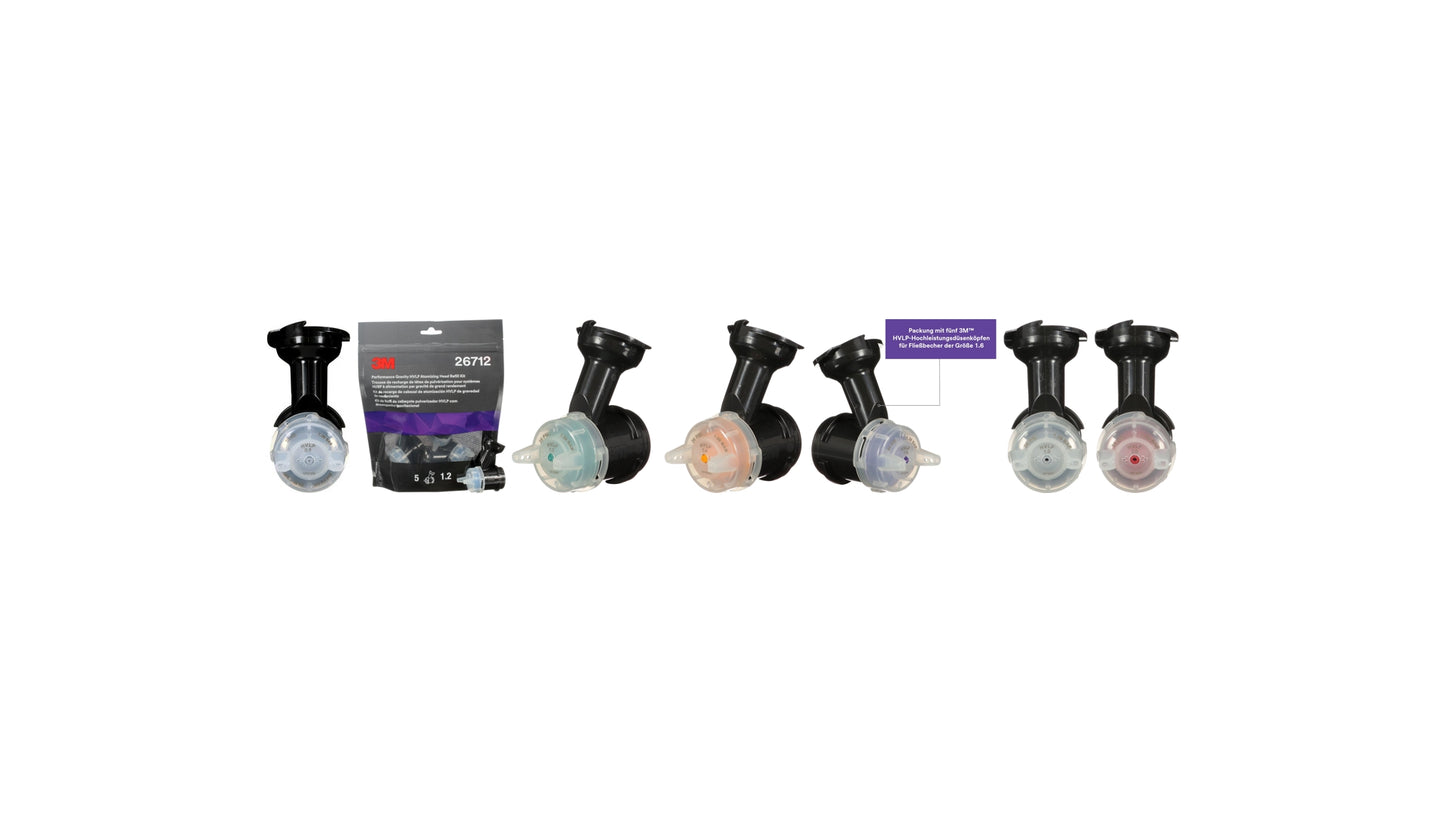 3M HVLP Hochleistungsdüsenkopf für Fließbecher in vielen Größen