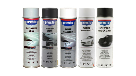 presto Rallye-Spray schwarz & weiß, glänzend, matt, seidenmatt (500ml)