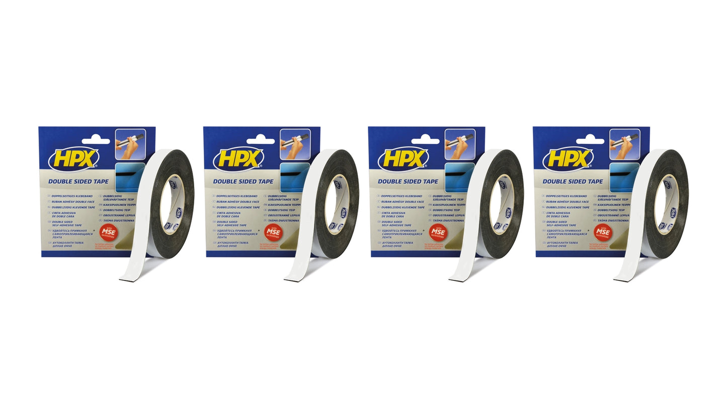 Presto HPX Montageband doppelseitig schwarz in 4 Breiten (10m Rolle)