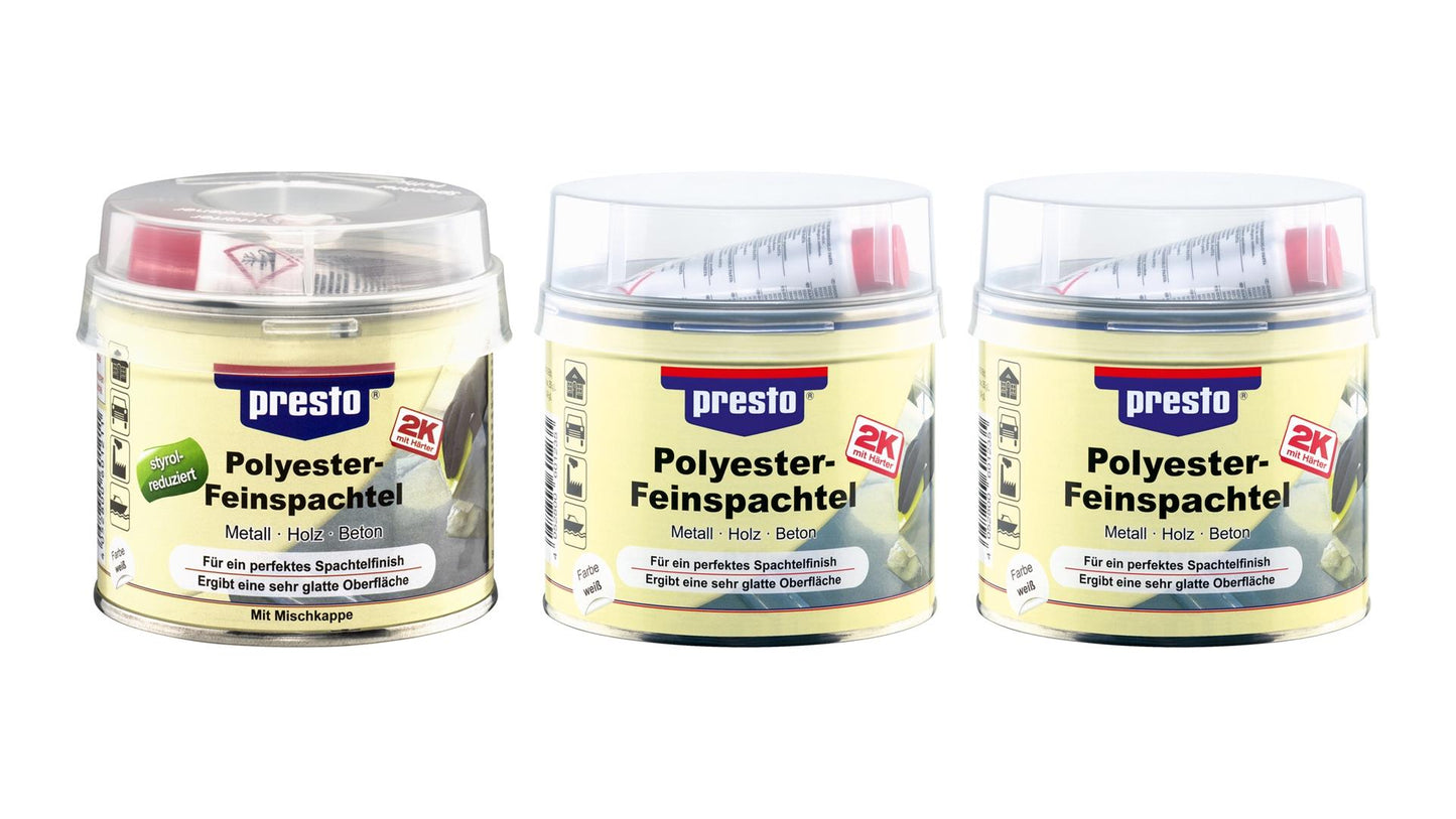 presto Polyester Feinspachtel styrolreduziert (250g, 500g, 1000g)