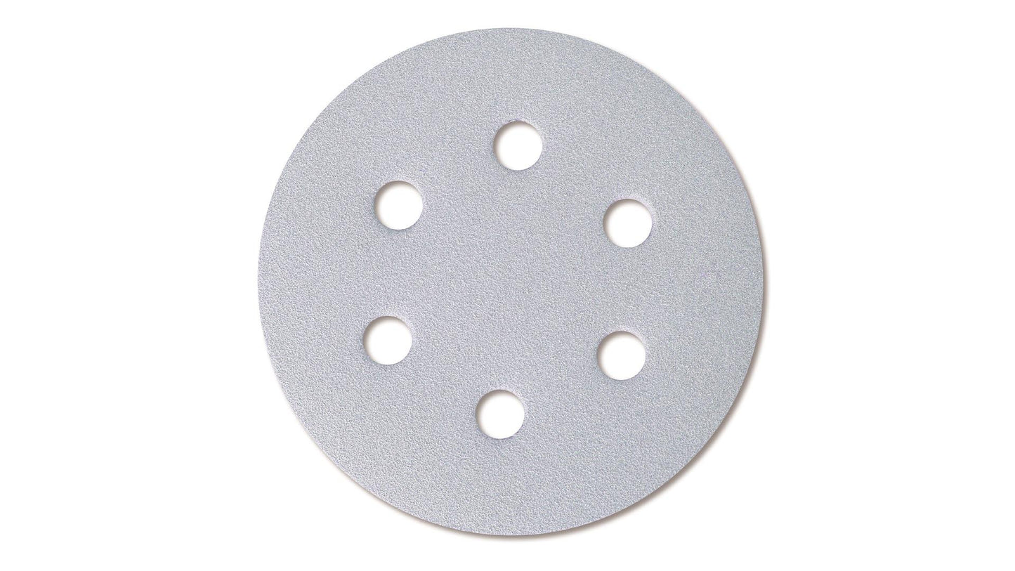 Mirka Q.Silver Schleifscheiben Ø 77 mm Grip 6-fach gelocht P180–P500 (100 Stk)