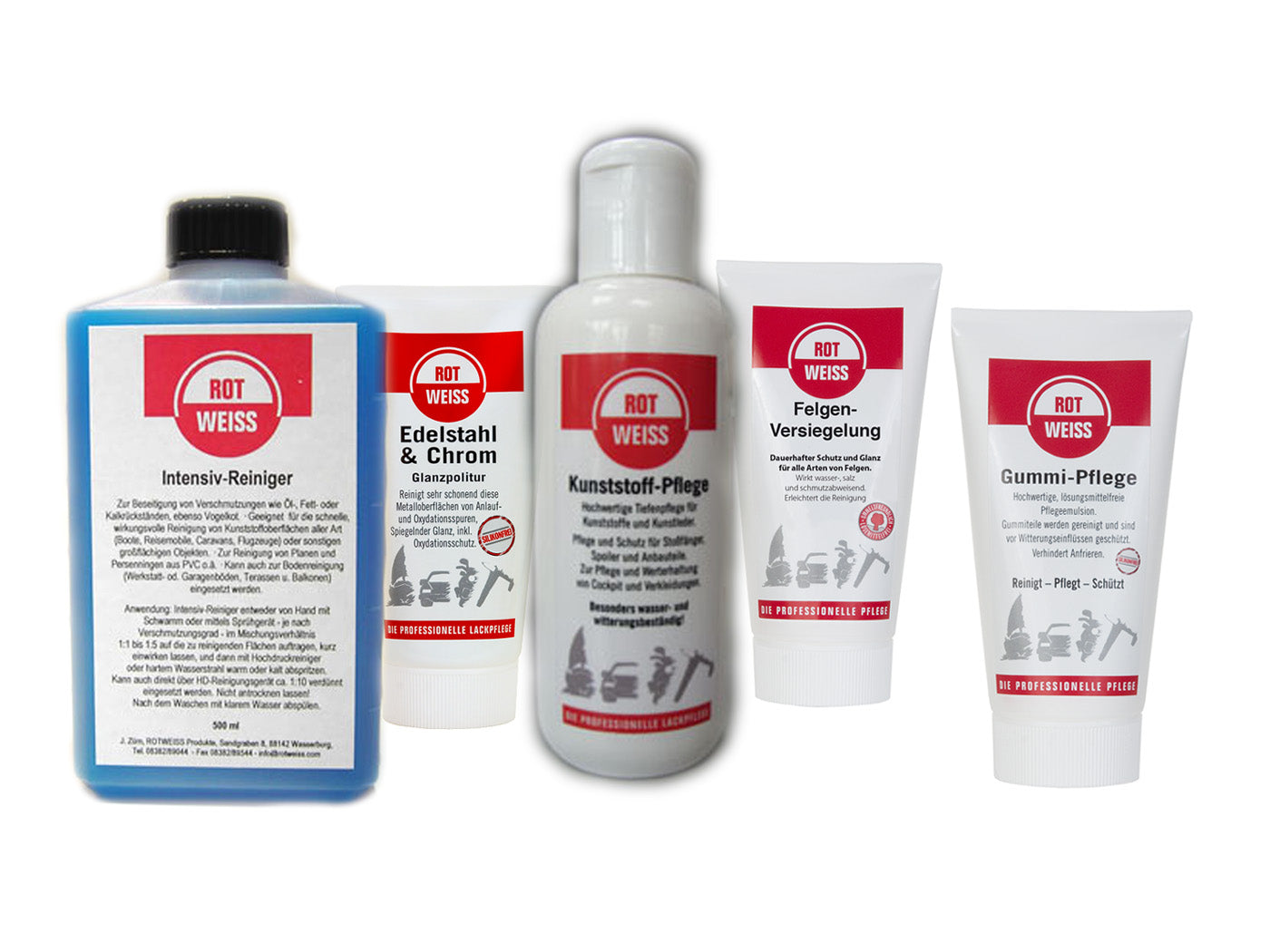 ROTWEISS Reinigungs- & Polierpflege Ergänzungsset (5 Produkte)