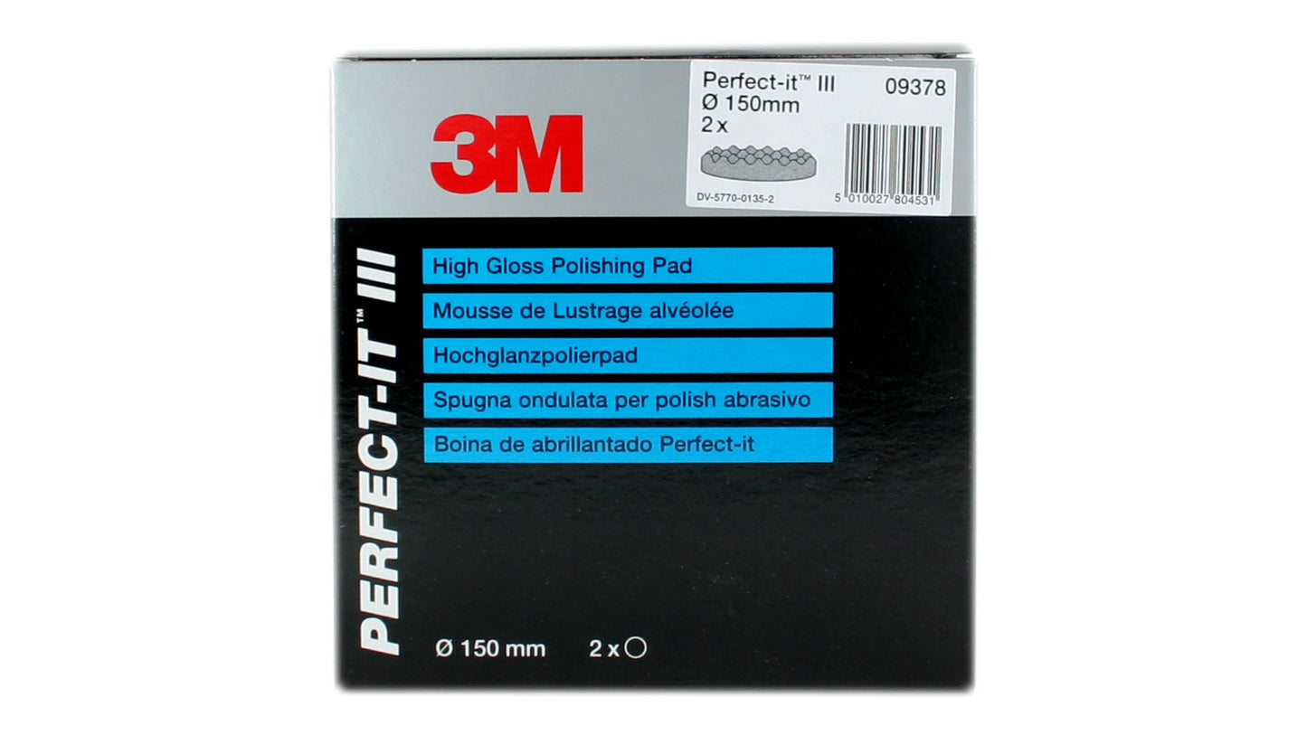 3M 09378 Hochglanzpolierpad Perfect-it III schwarz genoppt 150mm (2 Stk)